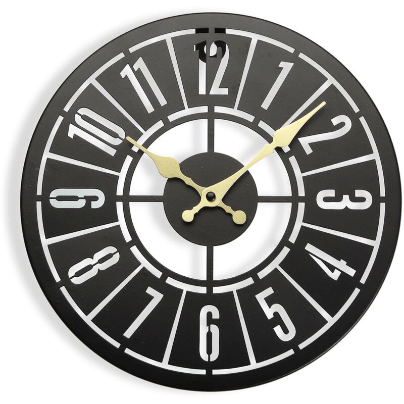 

Reloj Pared Metal Negro 30 Cm