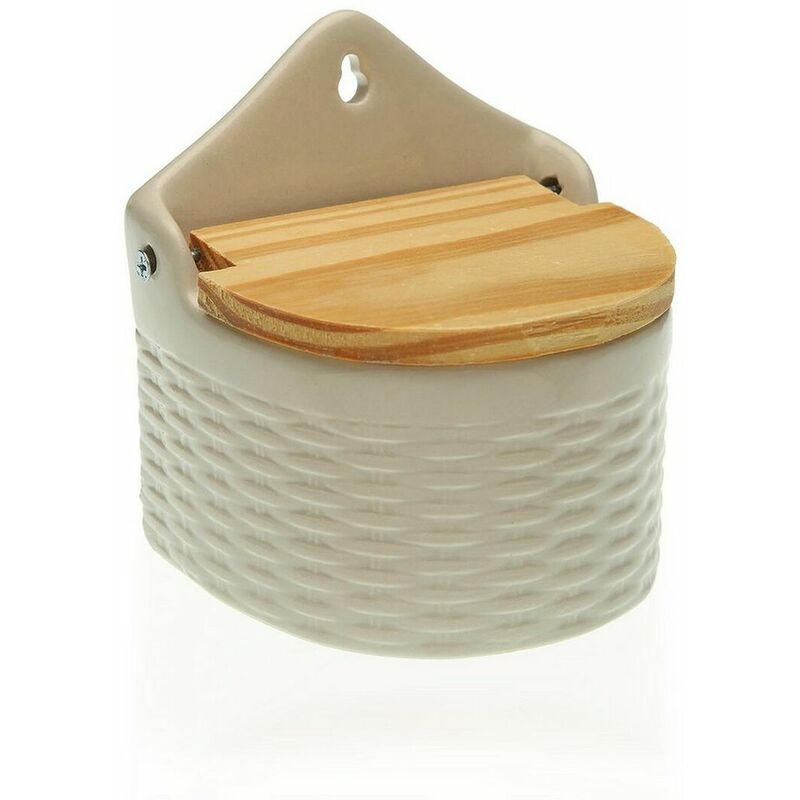 

Salero Con Tapa Beige Cerámica Dolomita (10 X 13 X 11 Cm)