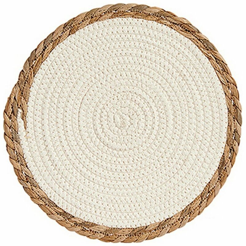 

BigBuy Home Salvamantel Blanco Marrón Fibra natural (Ø 30 cm)