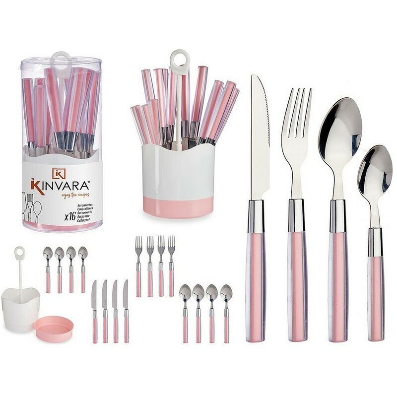 

Set de Cubiertos Rosa Acero Inoxidable PS (16 Piezas) - Bigbuy Home