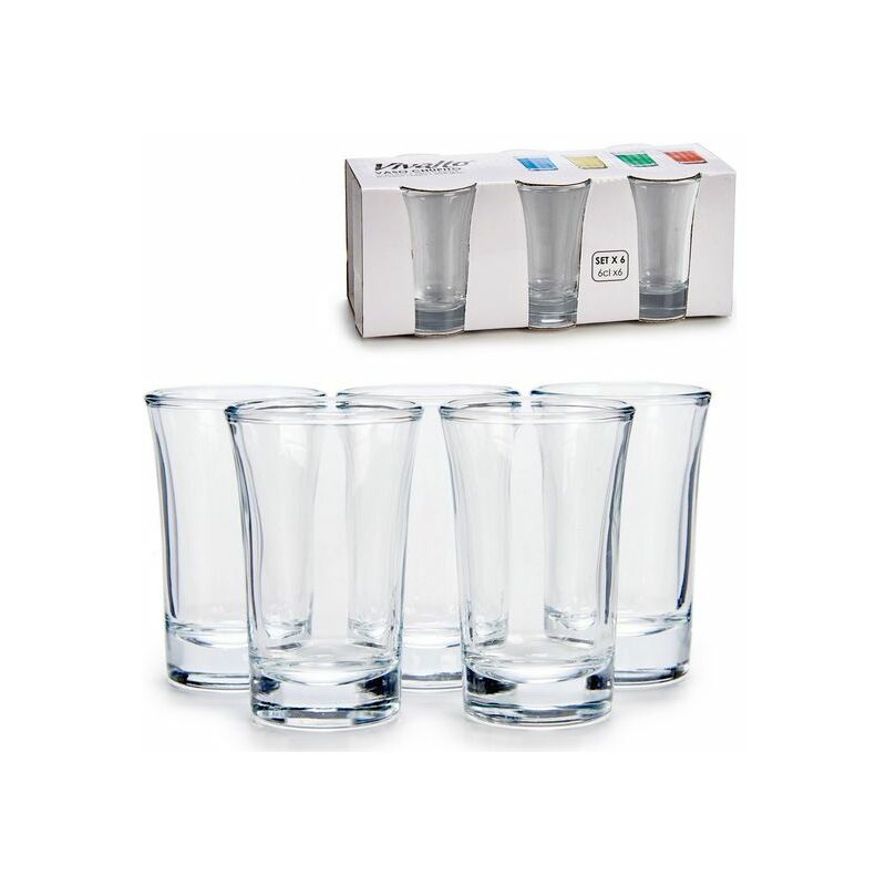 

Set de Vasos de Chupito Transparente Vidrio (6 Piezas) (8,2 x 7,7 x 18,5 cm) - Vivalto