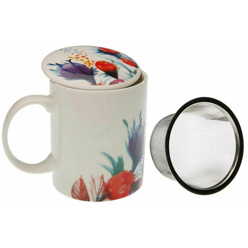 

Taza Con Filtro Para Infusiones Flowers Porcelana