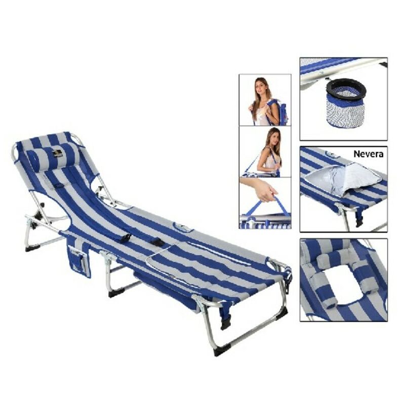 

Tumbona de playa Aluminio Azul / Blanco (185 x 57 x 26 cm) - Bigbuy Outdoor