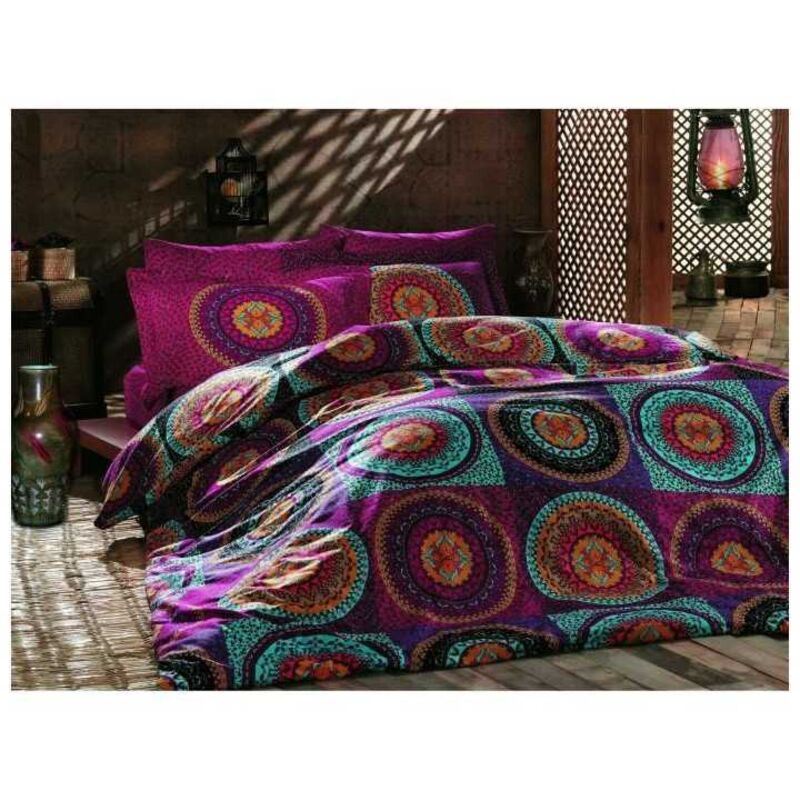 Parure de lit Generique 220 x 240 cm 100% coton ranforce Fuchsia