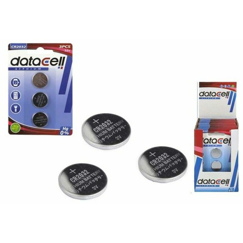 

BigBuy Tech Pilas de Botón de Litio Datacell CR2032 3 V (3 uds)