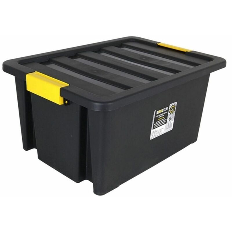 

Caja de Almacenaje con Tapa Brico 55 L Negro - Bigbuy Tools