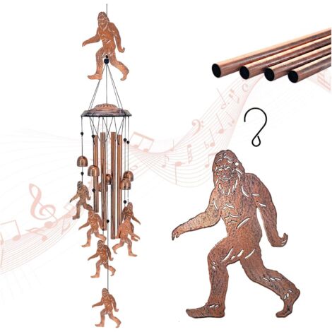 Bigfoot-Windspiel für den Außenbereich – Geschenk für Männer und Großväter – Garten- und Terrassendekoration – Originalklang aus Metall
