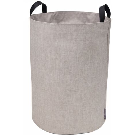 Bigso Box of Sweden Cesto portabiancheria, porta vestiti e altro – Cesta porta oggetti con 2 maniglie – Cesta portagiochi grande in poliestere con effetto lino – beige