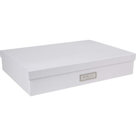 Bigso Box of Sweden Portadocumenti scrivania per fogli formato A3 - Portadocumenti ufficio con coperchio e maniglia - Organizer portadocumenti in fibra di legno e carta - bianco