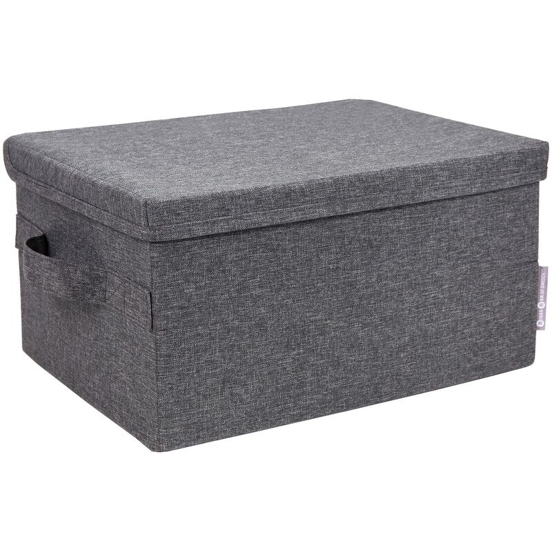 Image of Bigso Box Of Sweden - Scatola organizer piccola con maniglia – Scatola per armadio in poliestere e cartone con effetto lino – Scatola portaoggetti