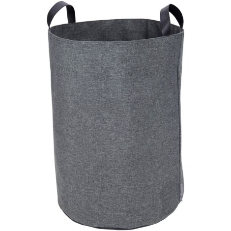 Bigso Soft Floor Storage Bin, Grey, polyester, 40 x 40 x 55 cm