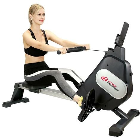 HOME FITNESS CODE BIGZZIA Attrezzi da palestra vogatori vogatore pieghevole per casa vogatore domestico - Vogatore magnetico con consolle LCD e resistenza 16 livelli nero