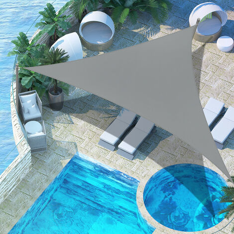 BIGZZIA Voile d'ombrage Triangulaire, Protection solaire et UV, Tissus respirant, Pour Jardin Terrasse camping
