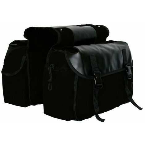 Bike Bag, Waterproof Rear Trunk Bag, Double Bike Bag with Luggage Carrier, Foldable Storage Bag for Commute, Travel, Picnics, Cycling, Outdoor Sport (Black)
