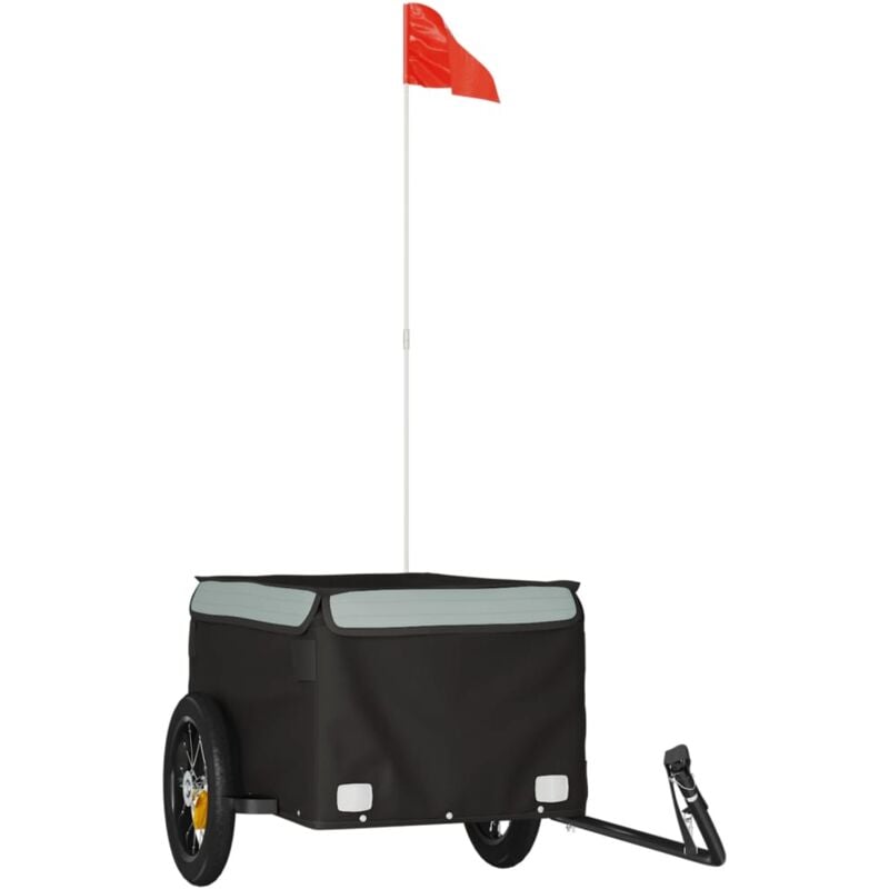 Bike Trailer Black and Grey 30 kg Iron Vidaxl