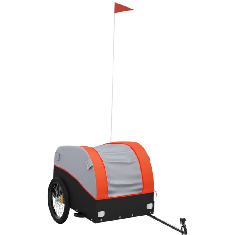 Bike Trailer Black and Orange 45 kg Iron Vidaxl