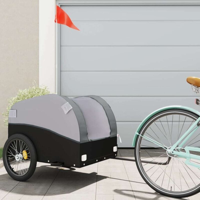 Bike Trailer Black and Grey 45 kg Iron Vidaxl