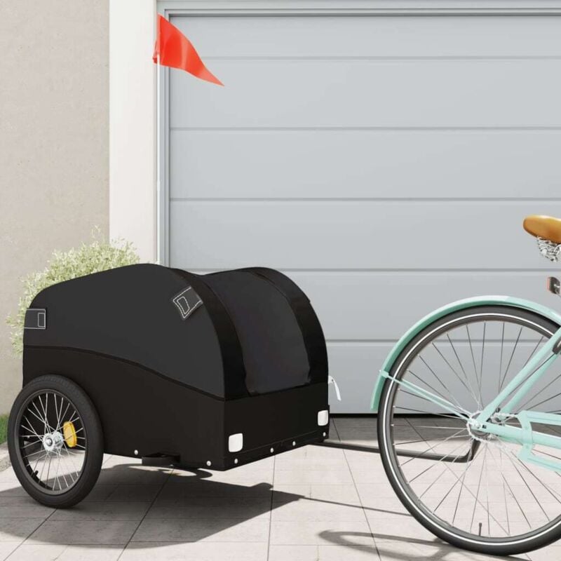 Bike Trailer Black 45 kg Iron Vidaxl