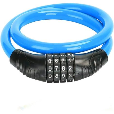 Bike Lock, Electric Scooter Lock, Bike Lock Scooter Lock, Motorcycle Helmet Lock, Trailer Lock, Code Bike Lock, With 4-digit smart code, For bicycles, Blue