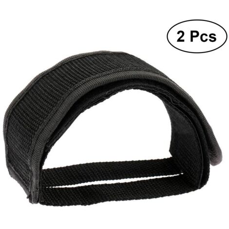 Bike Pedals Bicycle Strap Fixed Band Bike Pedal Bands Set of Feet with Straps Carrier Adhesive Pedal Toe Clip Strap Belt 2 Pieces (Black)