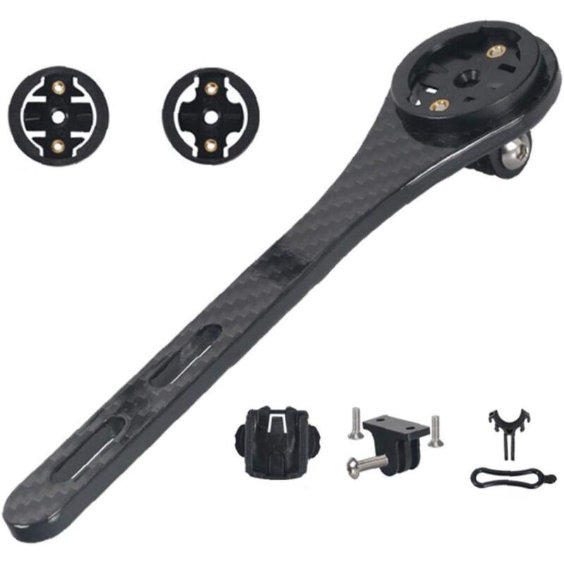Image of ZVD - Bike Road Computer Mount Carbon Fiber Speedometer Handle Holder Bracket Camera Clip Lamp Mount 3K Gloss nero