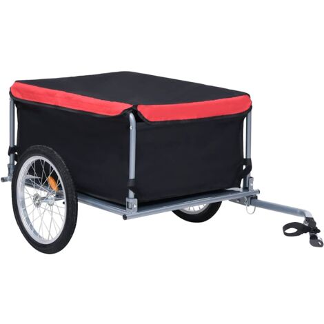 Bike Trailer Black and Red 65 kg vidaXL