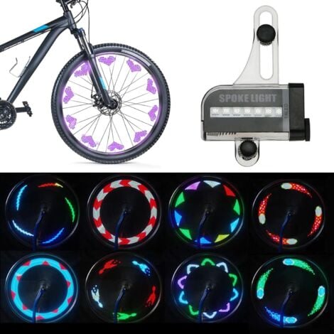 JUNJUN Bike Wheel Lights, LED Bike Wheel Light, Bike Wheel Light, Super Waterproof, Can Flash 32 Different Patterns, Energy Saving, for Bike Wheels, Safety (73 x 108mm, 1 Piece)