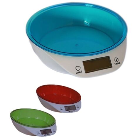 BILANCIA CUCINA DIGITALE PRECISIONE MAX 5KG RIPIANO CIOTOLA TARA PESA ALIMENTI