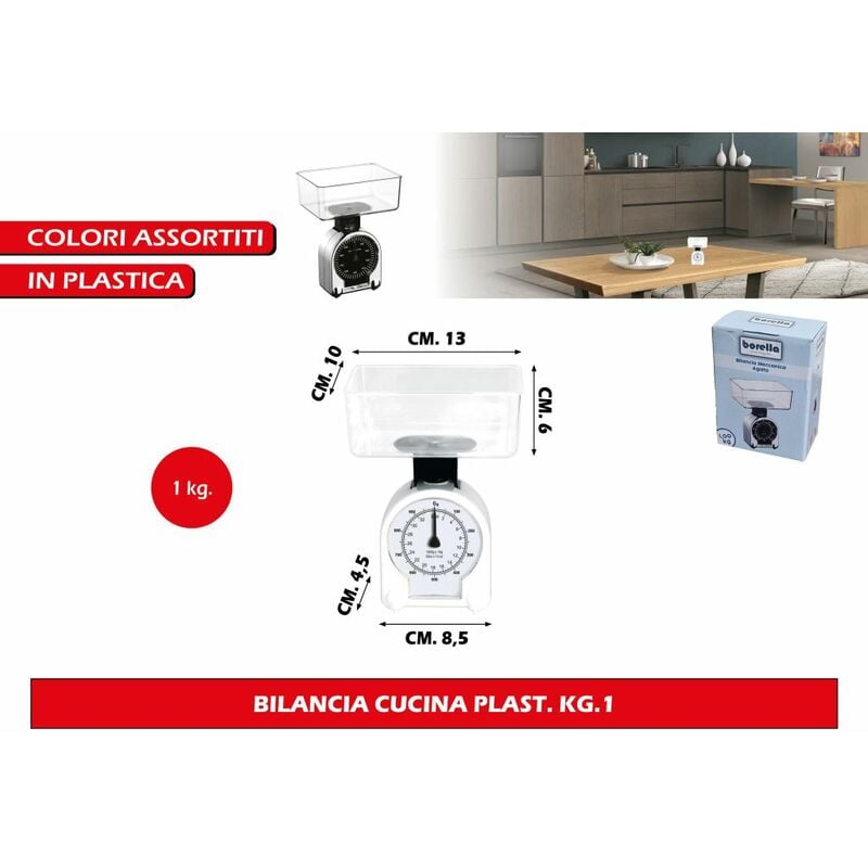 Image of Bighouse It - bilancia cucina plast. KG.1 div. 10 gr. 2 colori