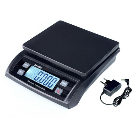 Bilancia da cucina adatta per cucinare e preparare dolci, bilancia per il pane in acciaio inox con display LCD, bilancia contapezzi, utilizzabile anche con monete (acciaio inox nero).