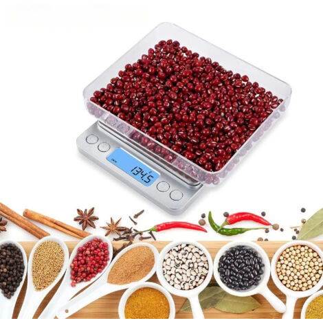Bilancia da cucina digitale, bilancia tascabile per caffè 3000 g 0,01 oz/0,1 g, mini bilancia per alimenti, bilancia elettronica professionale per gioielli con schermo LCD retroilluminato.