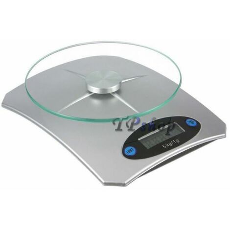 BILANCIA DA CUCINA DIGITALE DI PRECISIONE DA 1GR A 5KG CON RIPIANO IN VETRO