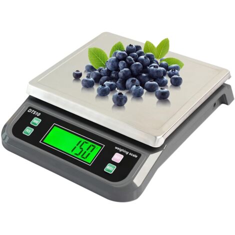 Bilancia da cucina elettronica 40kg/1g Bilancia per alimenti multifunzionale in acciaio inossidabile con display LCD retroilluminato Funzione tara di precisione e 6 unità per pasticceria e cucina