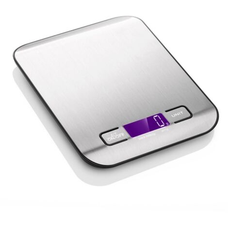 Bilancia da cucina elettronica ad alta precisione 5000 g/1 g con display LCD retroilluminato, 5 unità di tara in acciaio inossidabile, Smart Digital, nero