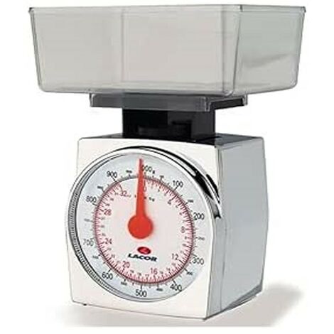 Bilancia da cucina in plastica cromata 1 kg con graduazione 5 grammi, Misure 10 x 10 x 10 cm