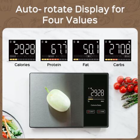 Bilancia da cucina intelligente connessa – Bilancia elettronica digitale con app mobile – Precisione 1 g, display LED, calorie, proteine, grassi, carboidrati – Piattaforma in acciaio inossidabile – Id