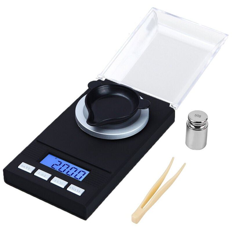Image of Ymyny - Bilancia di precisione da 50 g x 0,001 g, bilancia per gioielli con display a led, bilancia elettronica multifunzione, bilancia da cucina,