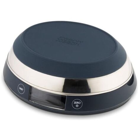 Bilancia digitale 2 in 1 JosephJoseph  Switch con coperchio reversibile, capacità di fino a 5 kg, controllo a sfioramento e display LCD retroilluminato, ideale per liquidi e alimenti secchi.