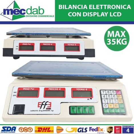 Bilancia digitale 35kg con display lcd piatto cm 34x23