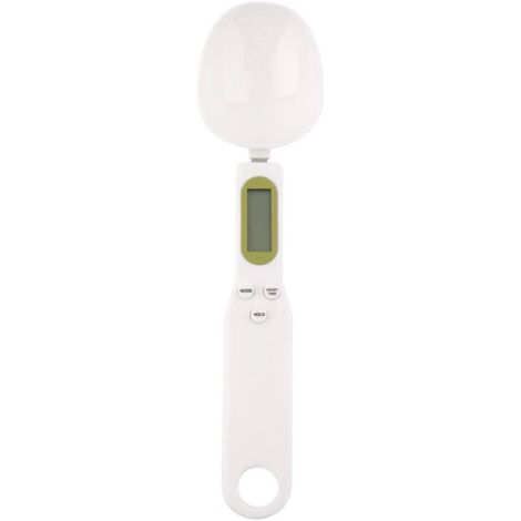 Bilancia digitale a cucchiaio per alimenti da cucina, piccola bilancia ad alta precisione con funzione tara, pesa e misura 1,1 libbre/500 g (0,1 g) bilancia in milligrammi, bianca