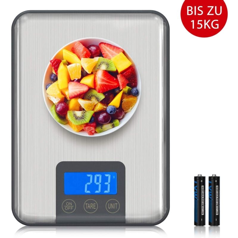 Image of Dpzo - Bilancia digitale - Bilancia elettronica professionale - Con ampia piattaforma - Pesa da 1 g a 15 kg
