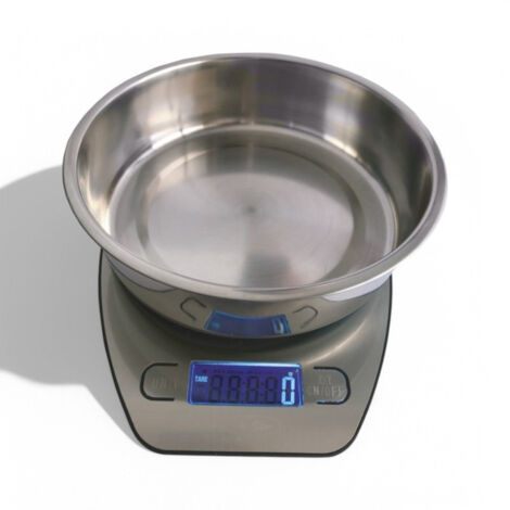 Bilancia digitale in acciaio inox con display capacità 5 Kg