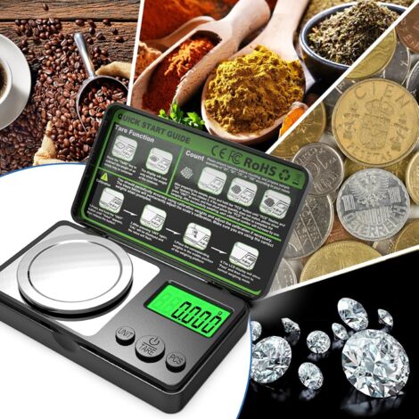 Bilancia digitale in milligrammi, precisione di 50 grammi, precisione di 0,001 grammi.
