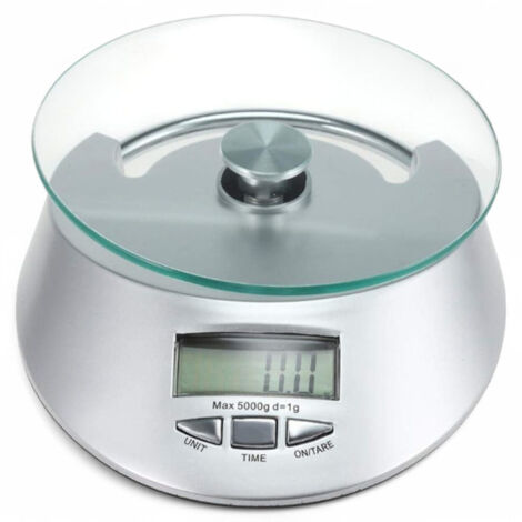 Bilancia digitale in vetro con display LCD capacità 5 Kg