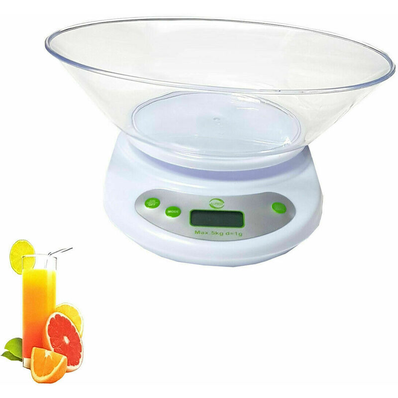 Image of Bilancia digitale lcd piatto vassoio da cucina elettronica liquidi 5 kg tara B01