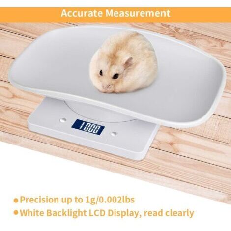 Bilancia digitale per animali domestici con schermo LCD, 4 modalità di pesatura (oz/ml/lbs/g), adatta per animali domestici e uso in cucina, pesa gatti, cani, cibo, capacità