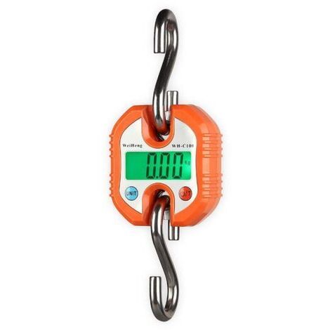 Bilancia digitale per bagagli - 3 unità di misura - Valore a due parti (0-100 kg/50 g, 100-150 kg/100 g, arancione)