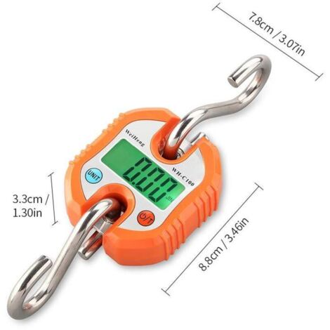 Bilancia digitale per bagagli - 3 unità di misura - Valore a due parti (0-100 kg/50 g, 100-150 kg/100 g, arancione)