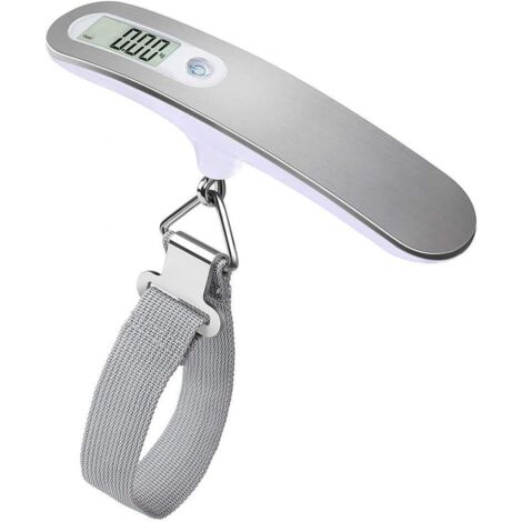 Bilancia digitale per bagagli da 50 kg, pesatrice in acciaio inossidabile sospesa per valigie da viaggio, resistente e pratica