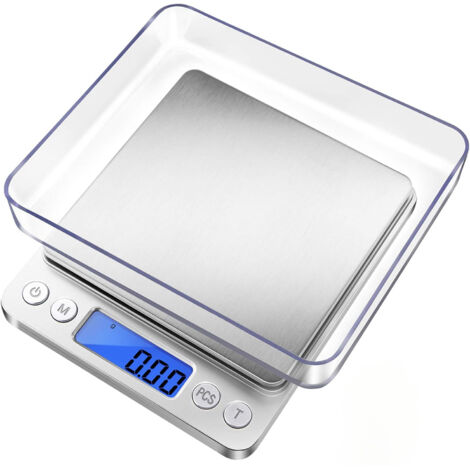 Bilancia digitale precisa al grammo, con una precisione di 0,1 grammi, piccola bilancia per gioielli da 500 grammi.